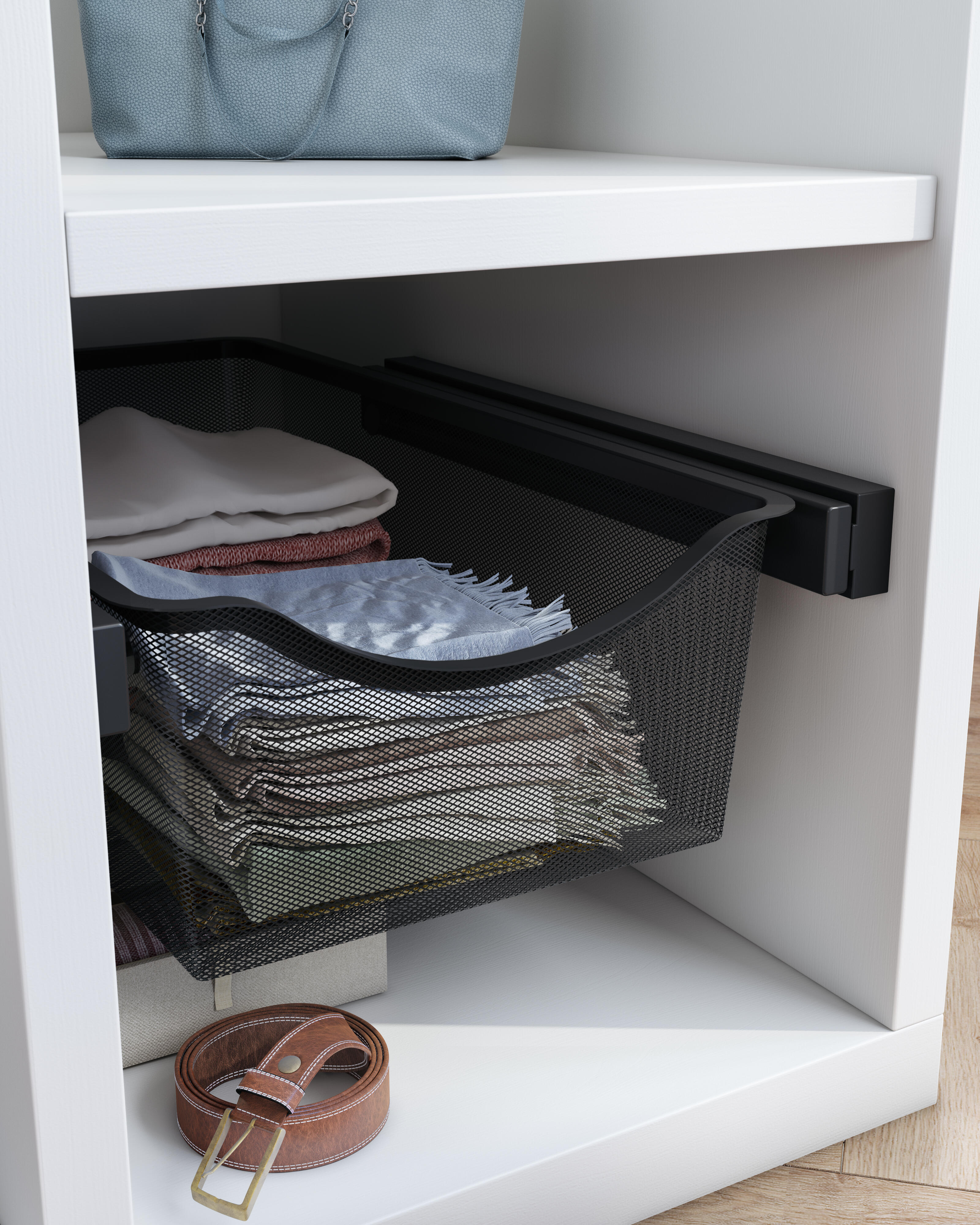 Panier coulissant pour caisson SPACEO Evo'M Mesh noir H.14.8 x l.36.8 x P.48 cm - 3