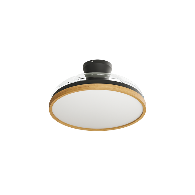 Ventilador de techo con luz silencioso DC 29W con mando ø107 cm SAMA INSPIRE negro y marrón luz CCT 3 aspas retráctiles tipo lámpara| 6 velocidades| modo verano/invierno| temporizador| brisa| recomendado de 13 a 20m²
