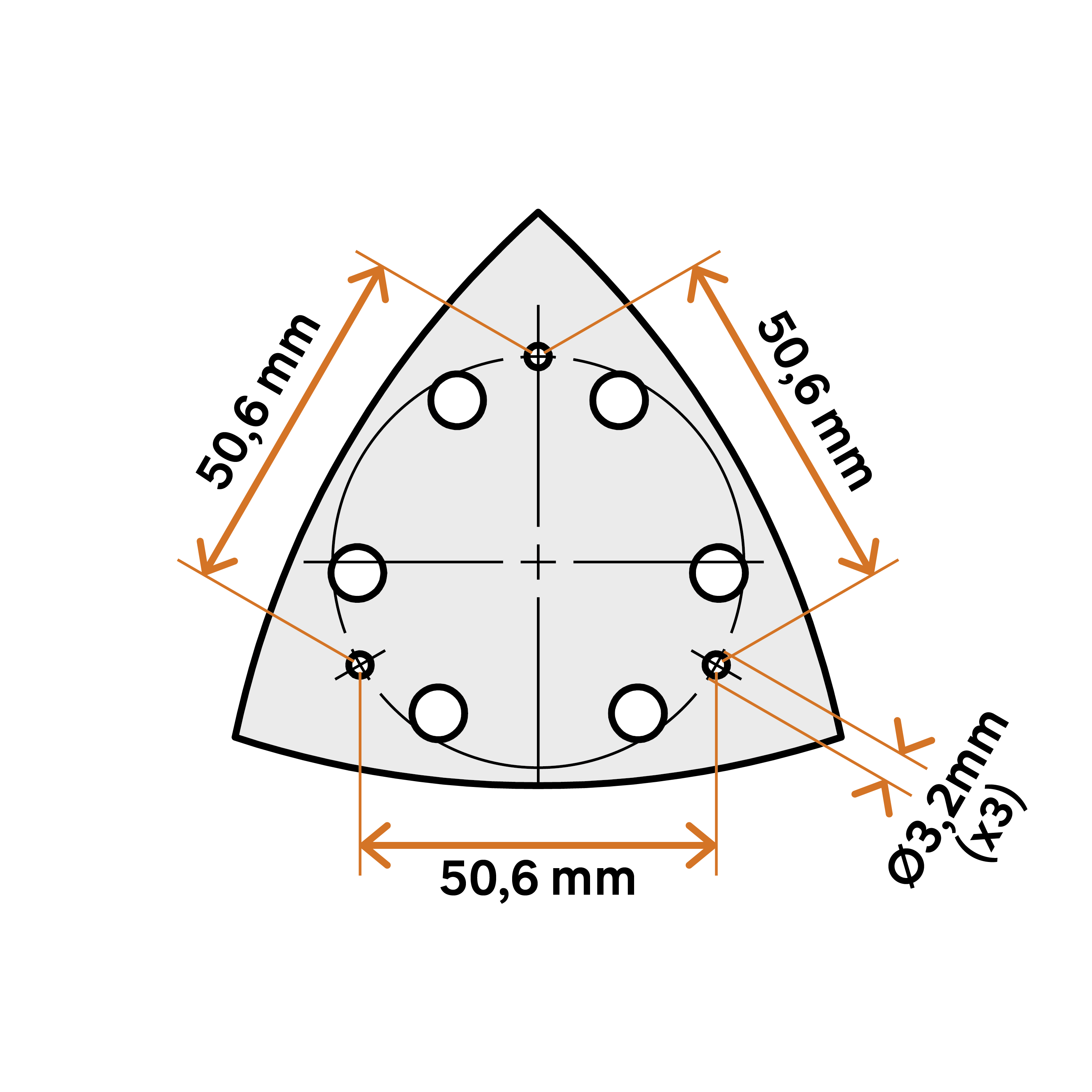 Pad triangulaire pour ponceuse delta DEXTER, l.93 x L.93 mm - 3
