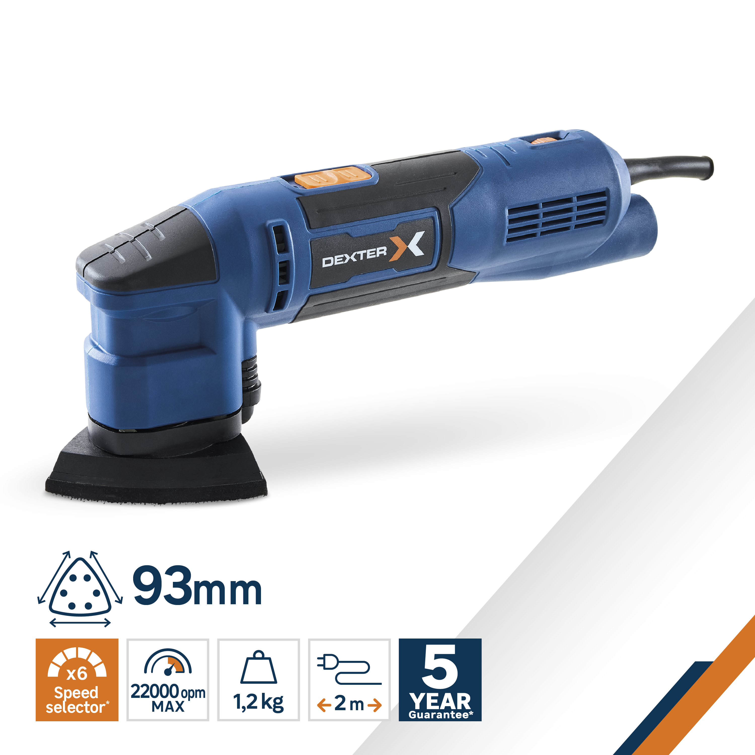 Ponceuse delta filaire DEXTER, 300 W - 3