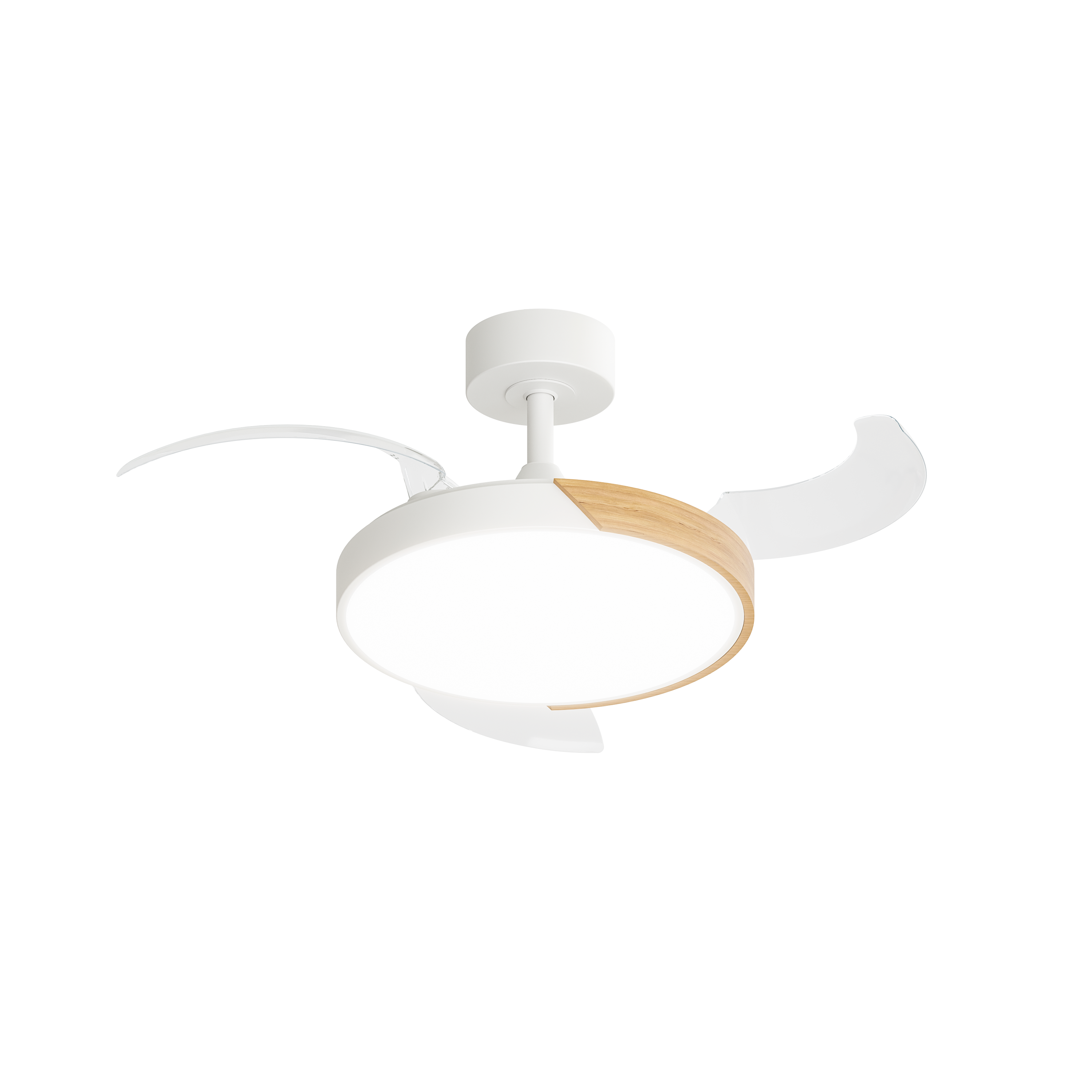 Ventoinha de teto com lâmpada silenciosa 3 pás motor DC D91 3500 Lm branco madeira Furtuna Inspire
 - 21