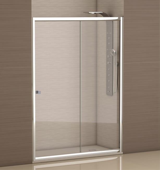 MAMPARA DE DUCHA FRONTAL CORREDERA CATANIA PRO 140CM CROMO - 1