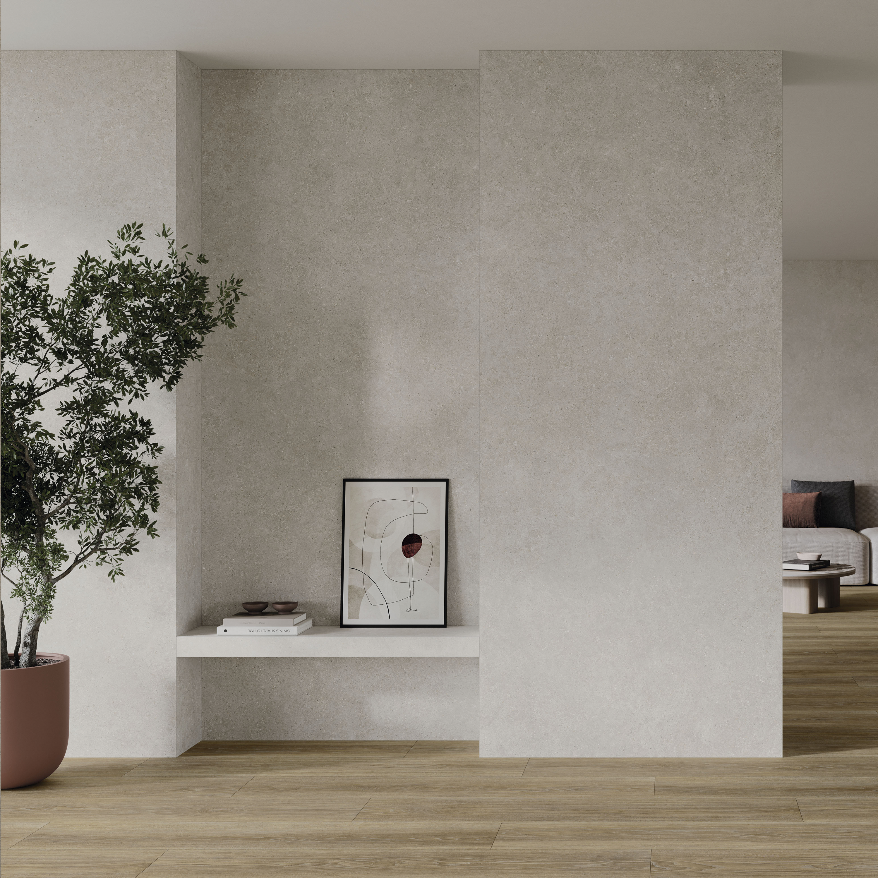 Suelo/Azulejo porcelánico Ulisse efecto piedra pearl 120x280 cm C1 ...