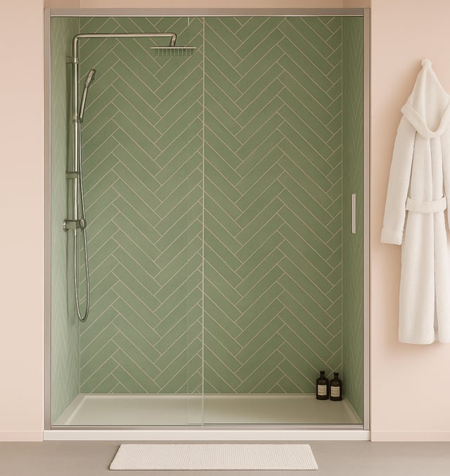 MAMPARA DE DUCHA FRONTAL 130cm. VICTORIA PLUS ROCA PLATA