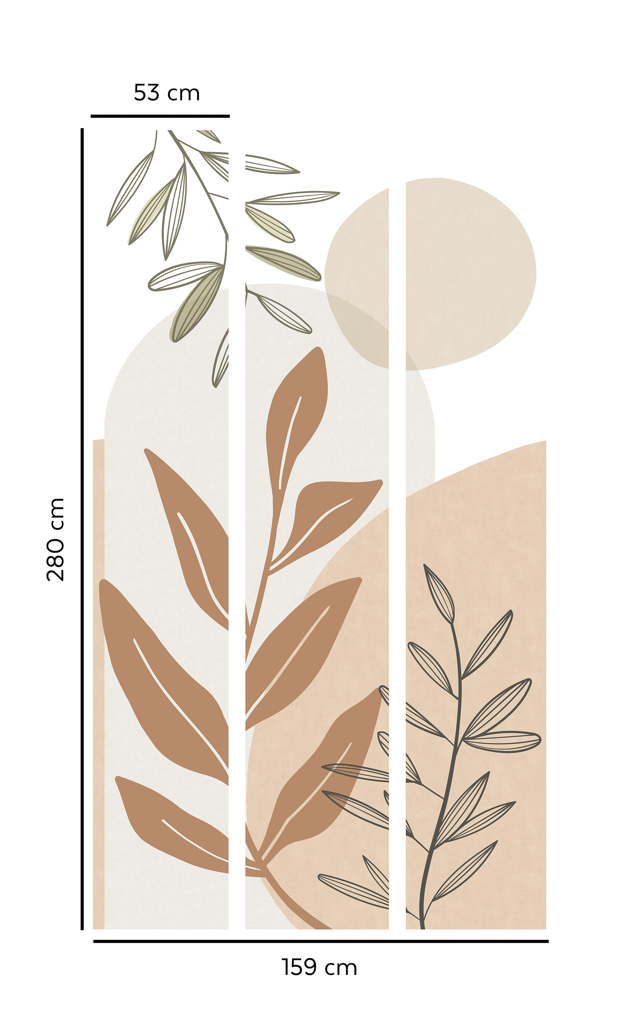 Papier peint panoramique Douceur florale terracotta 159 x H.280 cm - 2