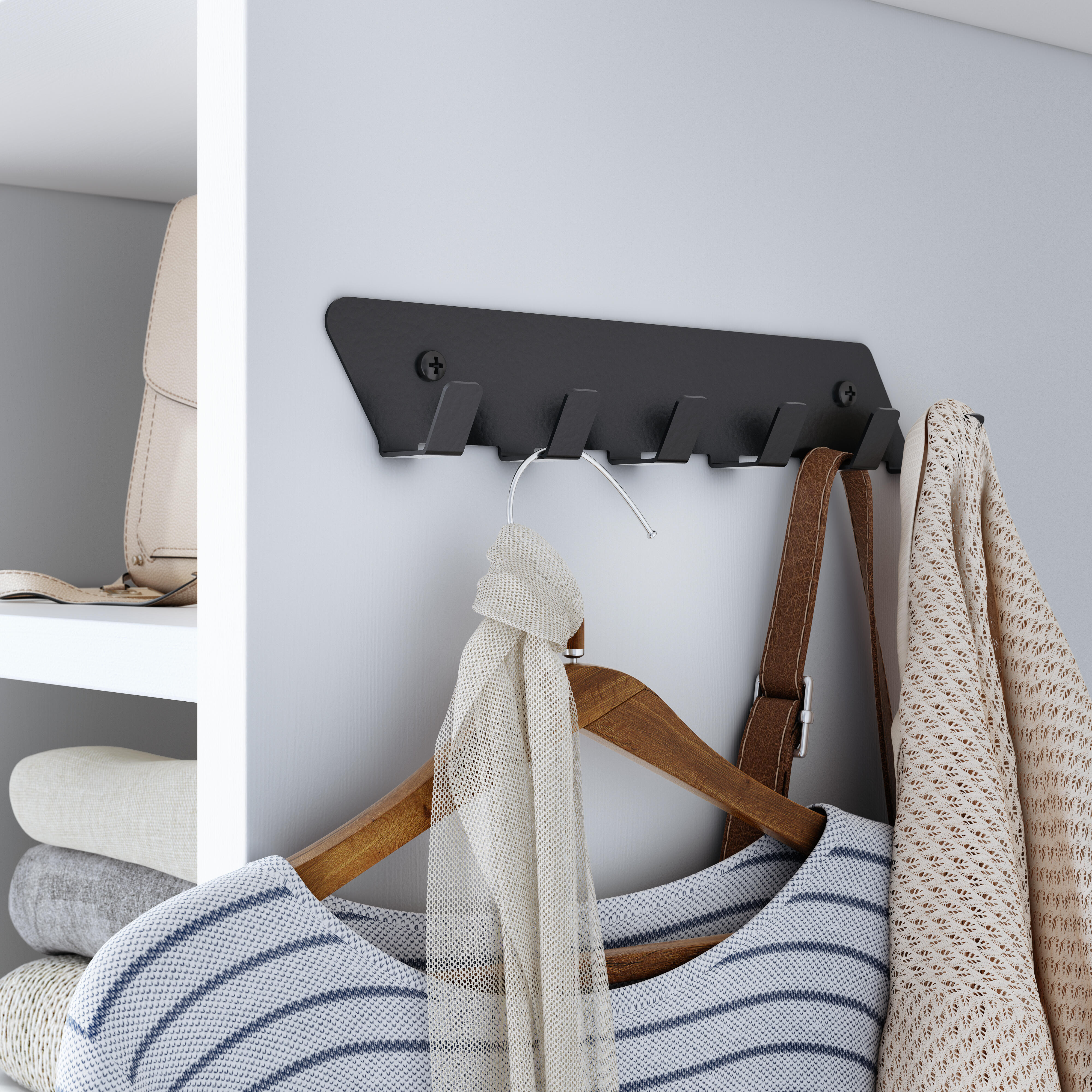 Patère 6 crochets SPACEO métal Noir - 2