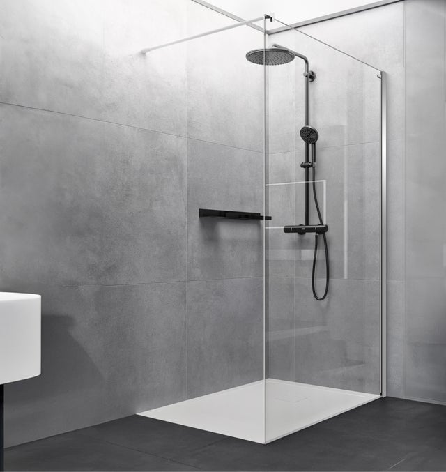 MAMPARA DE DUCHA FRONTAL FIJA DUSCHOLUX D0 PRO WALKIN 80X200CM CROMO