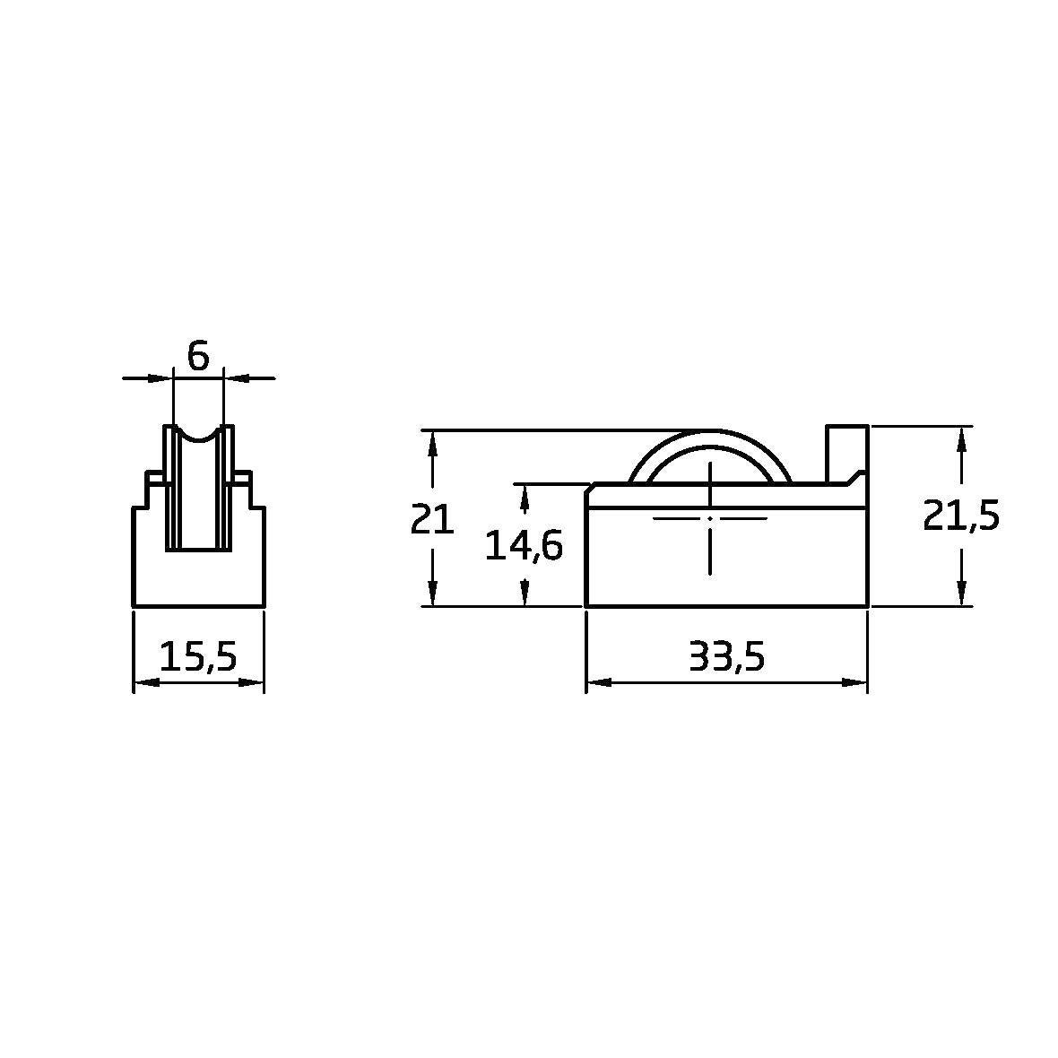 RODAMIENTO PARA VENTANA 33X22MMNYLON BLANCO 2 UDS - 2
