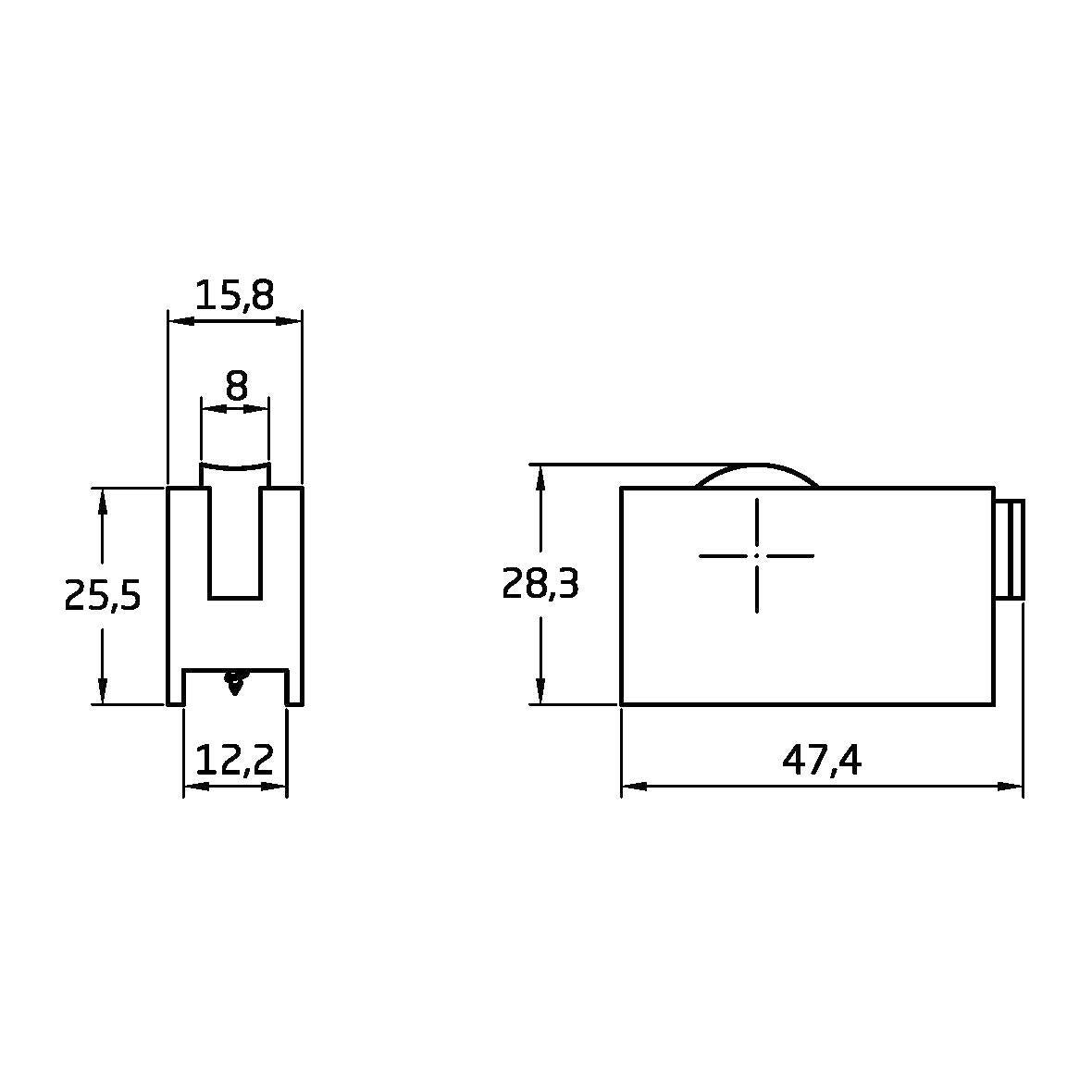 RODAMIENTO PARA VENTANA 48X26MM NYLON NEGRO 2 UDS - 2