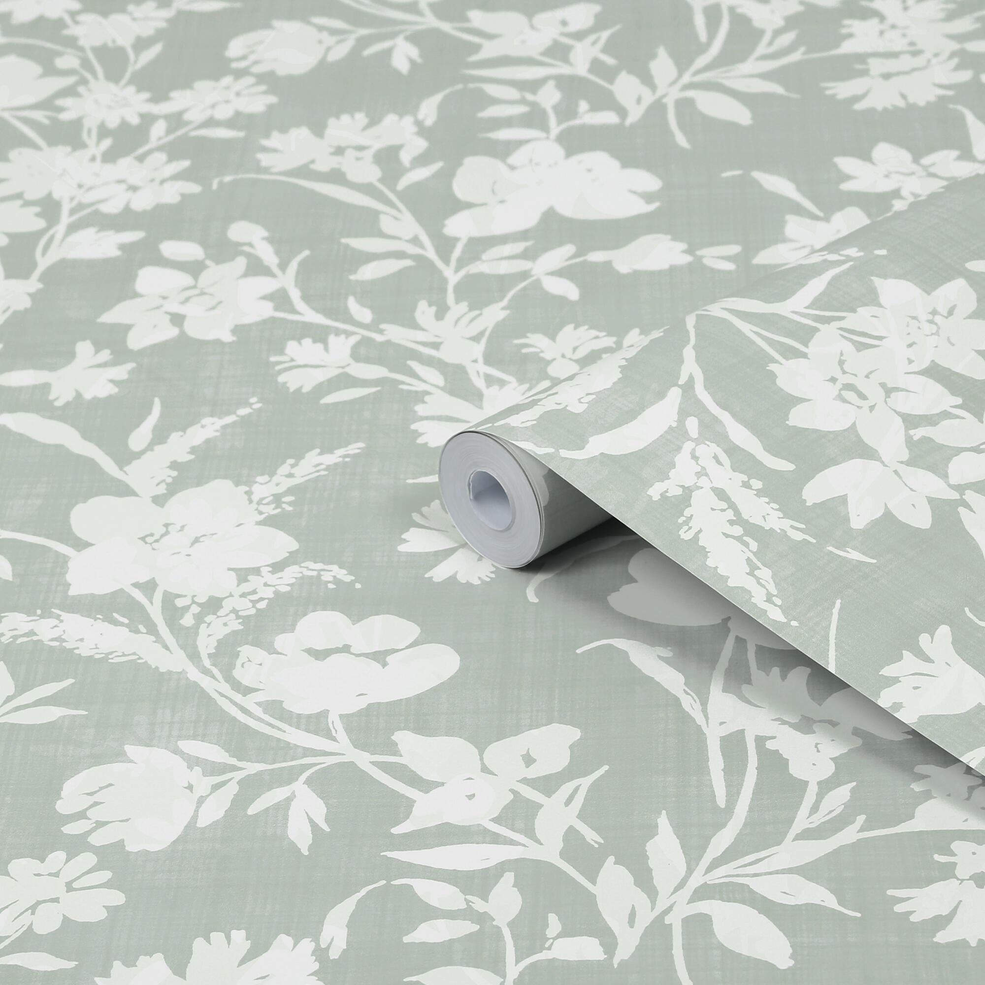 Papier peint intissé, Laura Ashley 2, fleuri vert sauge - 2