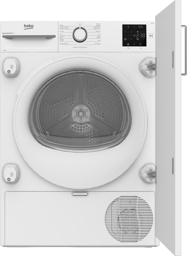 Secadora integrable con bomba de calor BEKO BM3T3723BWB 7Kg 15 programas clase E blanco