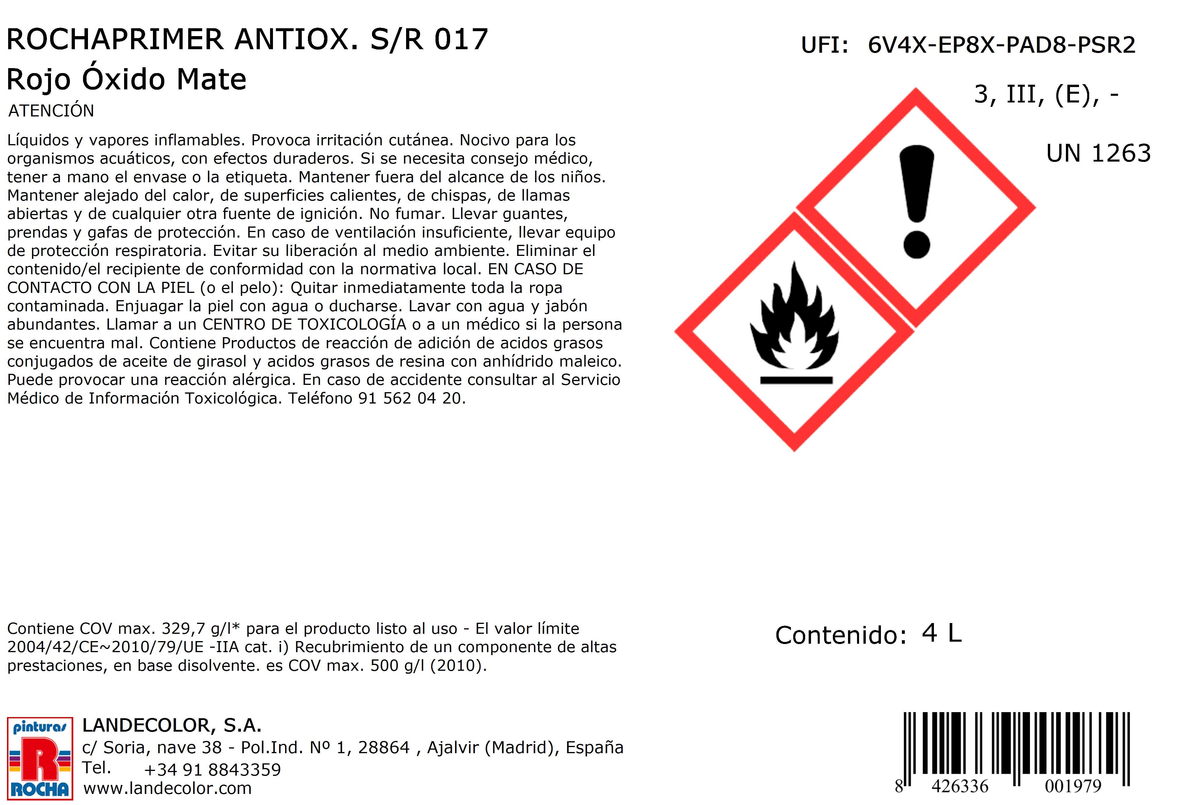 IMPRIMACION ESTANDAR ROCHA 4L ROJO - 2