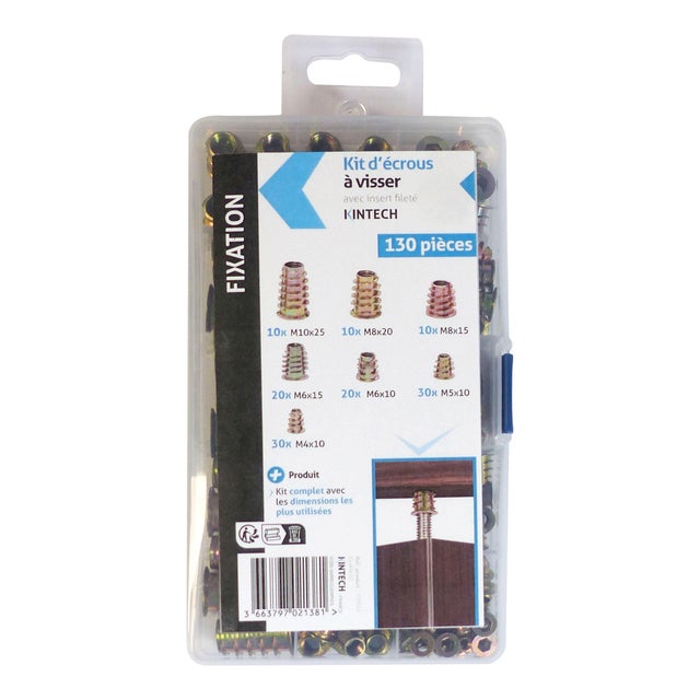 M6x20mm vis interface écrous Insert fileté 10Pcs pour mobilier en bois