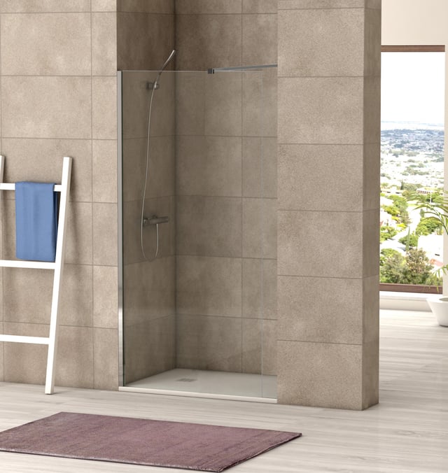 MAMPARA DE DUCHA FRONTAL FIJA OCEAN PRO 100CM CROMO