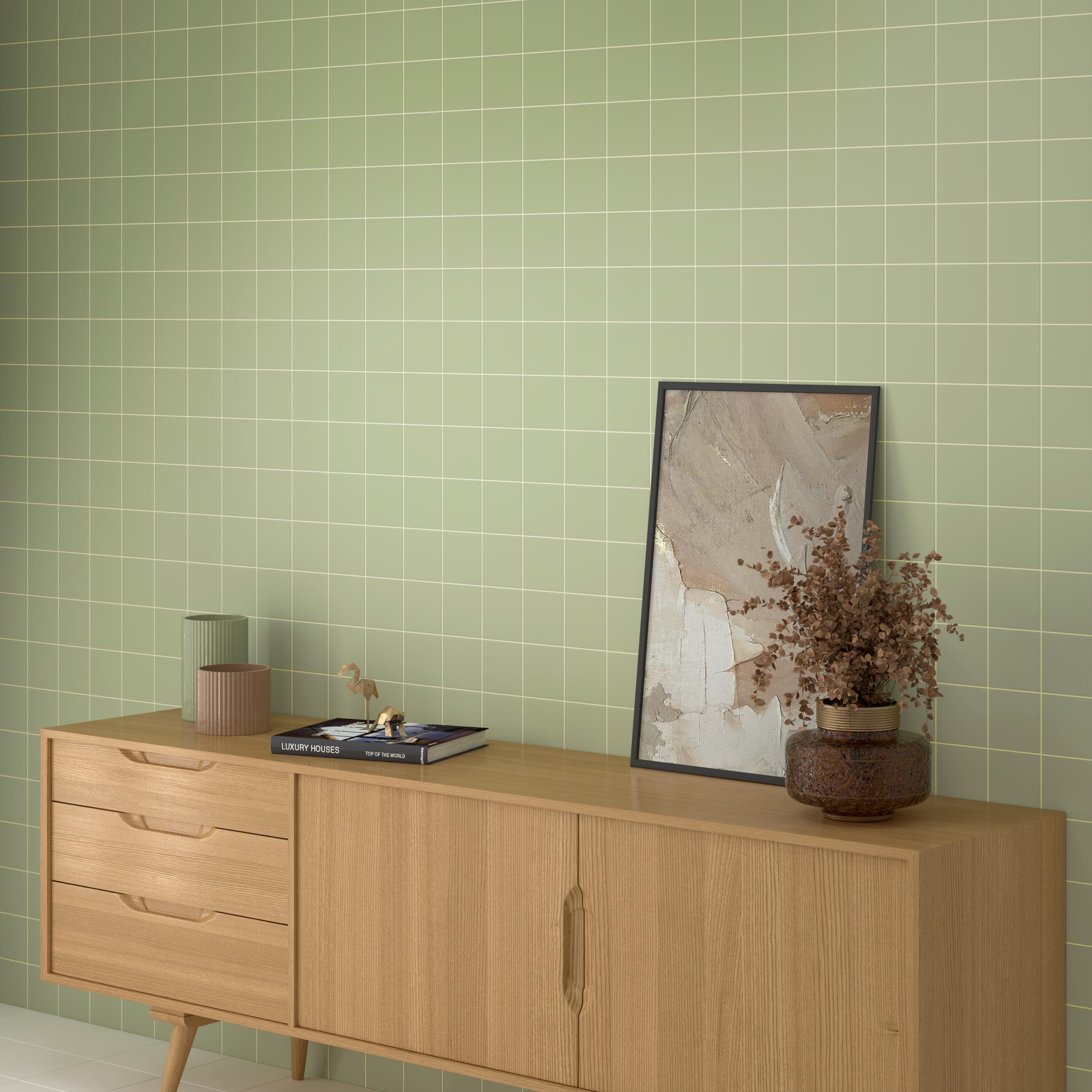 Carrelage mur intérieur kaki Banaba l.10 x L.10 cm x Ep.8 mm | Leroy Merlin