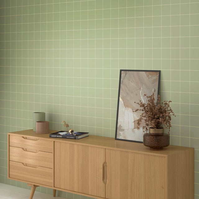 Carrelage mur intérieur kaki Banaba l.10 x L.10 cm x Ep.8 mm