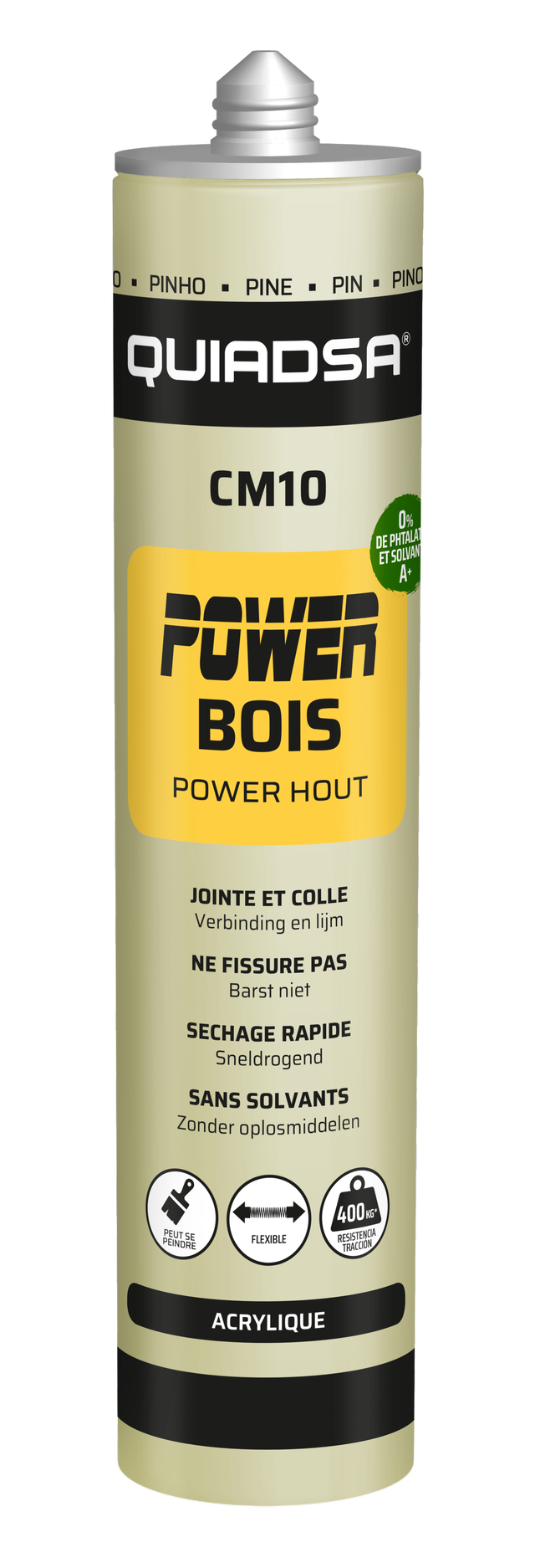 Colle et joint pour bois pin 300 ml - QUIADSA CM-10 POWER