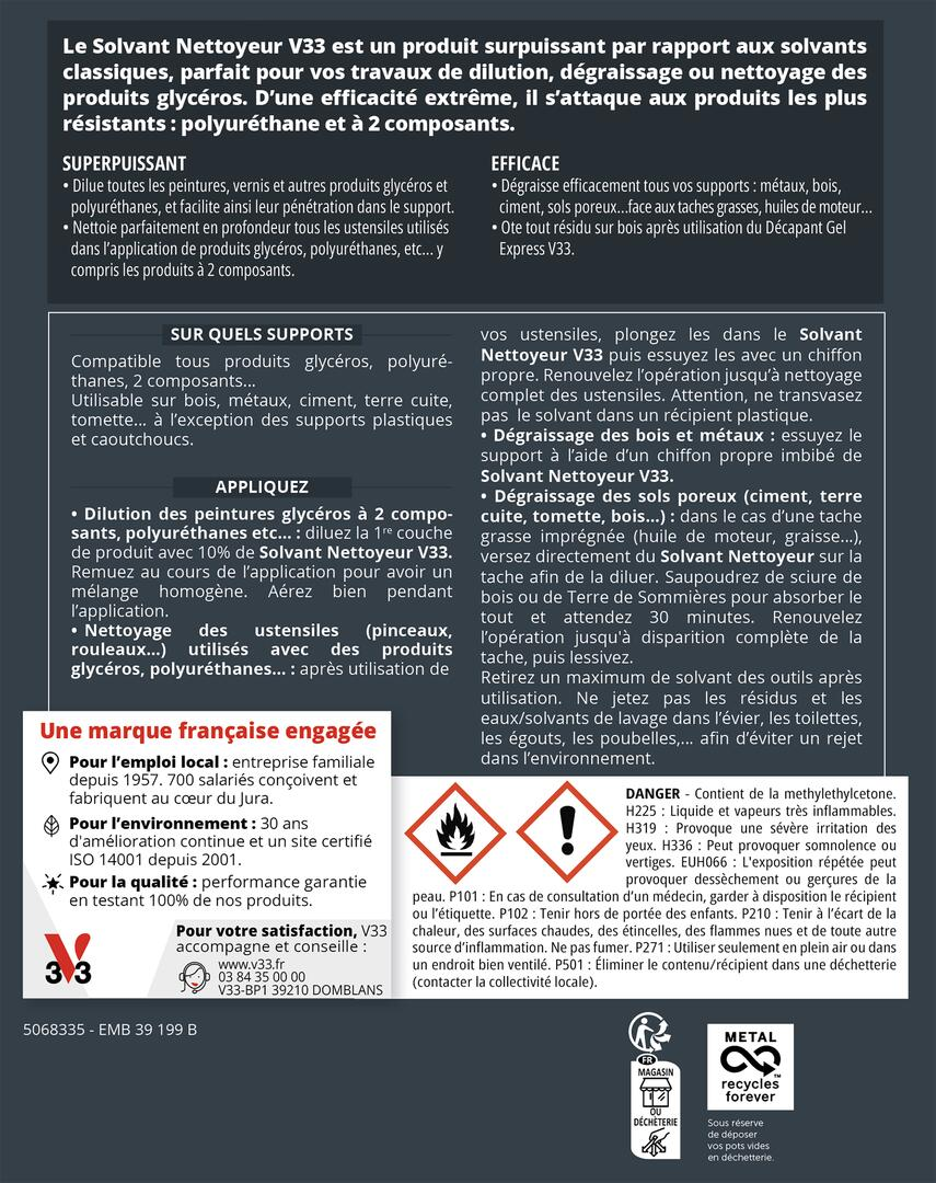 Solvant sans odeur V33 Nettoyeur, 1l - 2