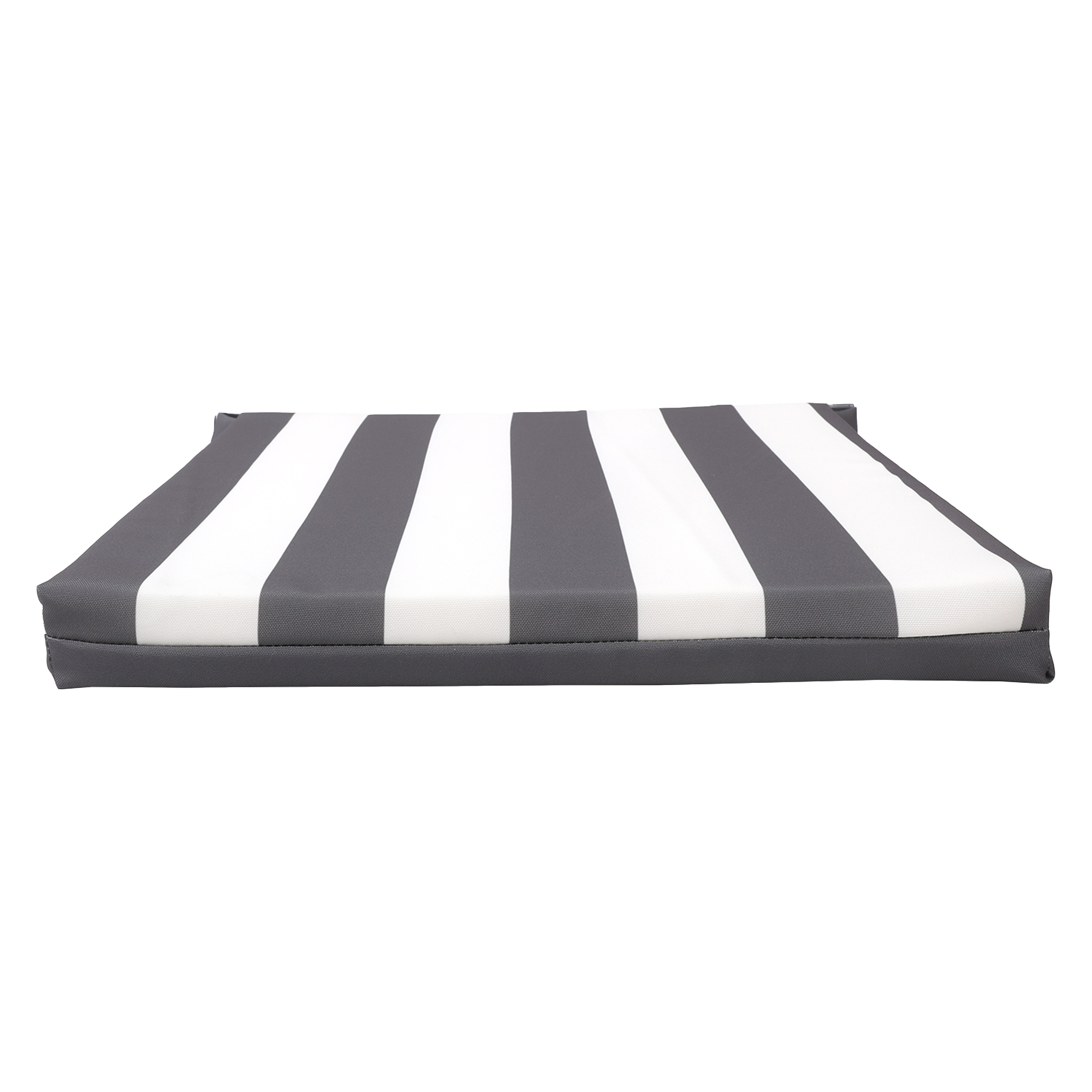 Cojín de silla cuadrado New Joy poliéster rayas / liso gris moon, blanco INSPIRE 40x45x4 cm - 5