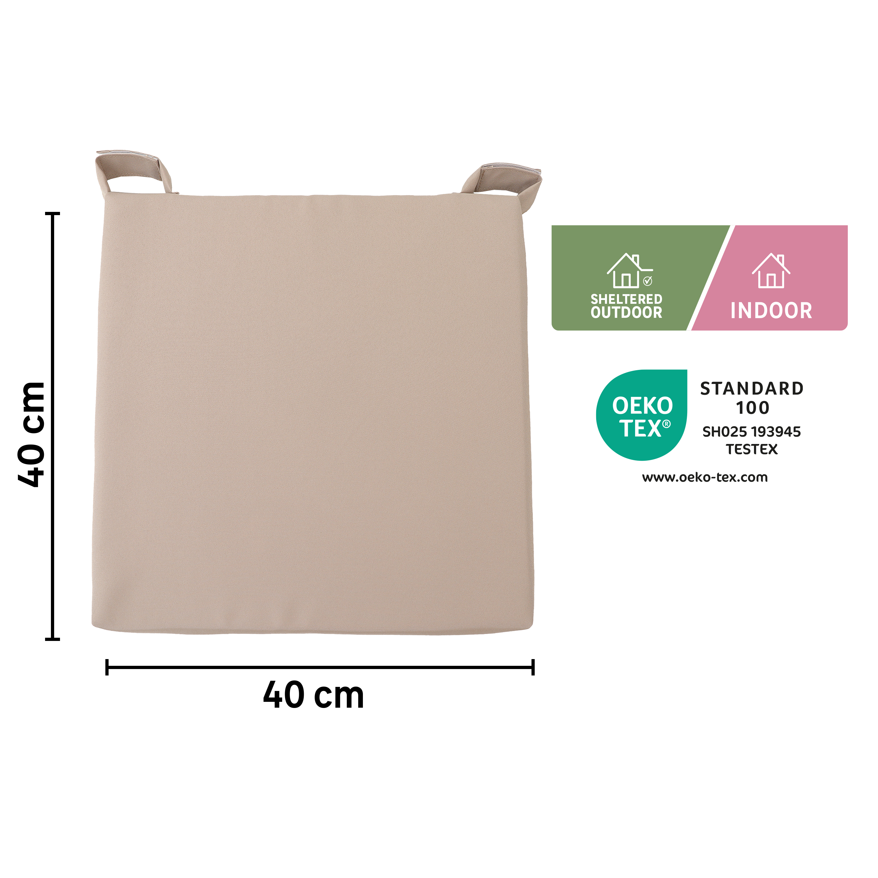Coussin de chaise INSPIRE New joy beige, l.40 x L.45 cm - 2