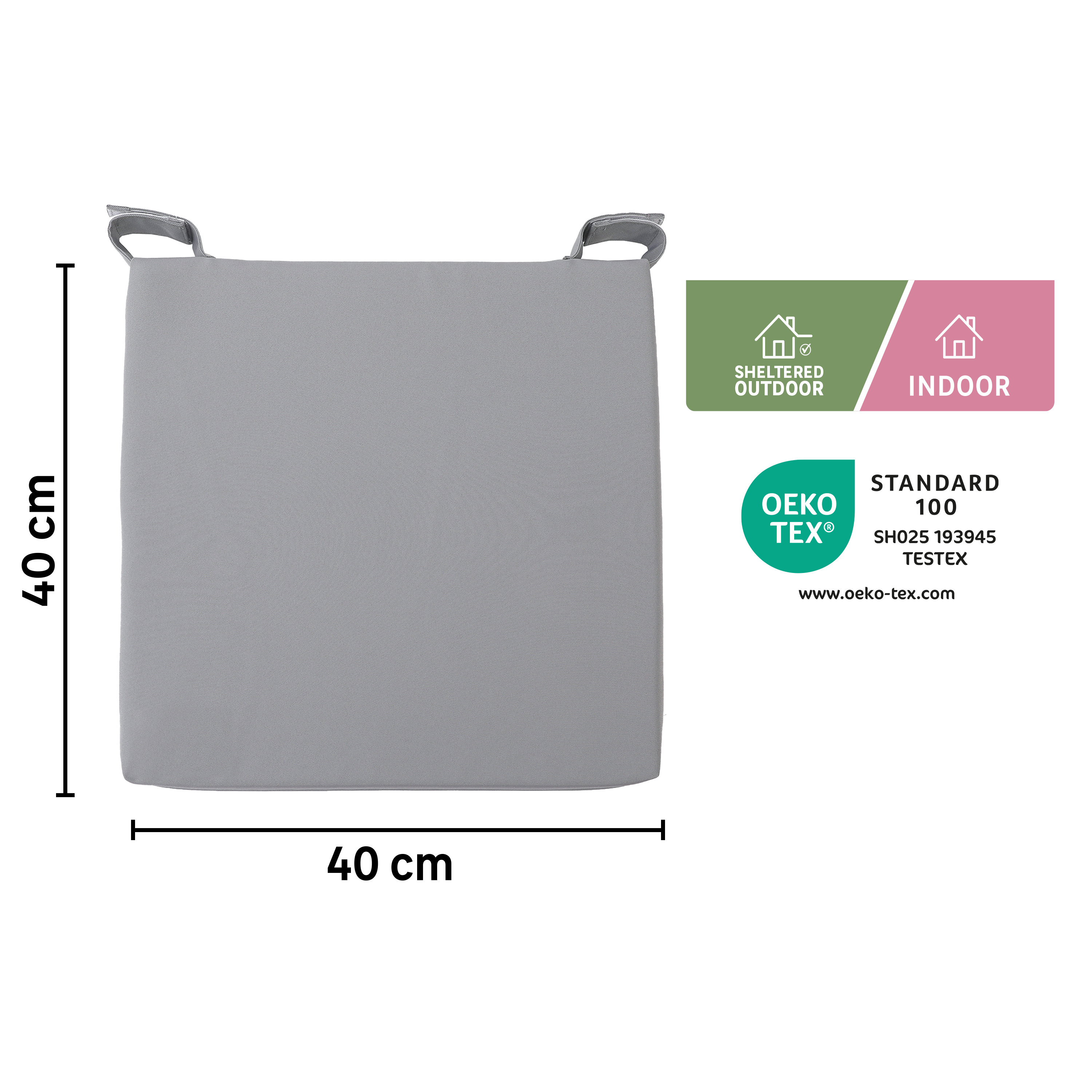 Coussin de chaise INSPIRE New joy gris / argent, l.40 x L.45 cm - 2