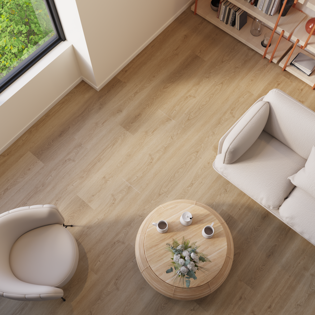 Lame PVC/SPC clipsable bois naturel Ep.5.5 mm passage très intense, Azuris K300 - KERENIS