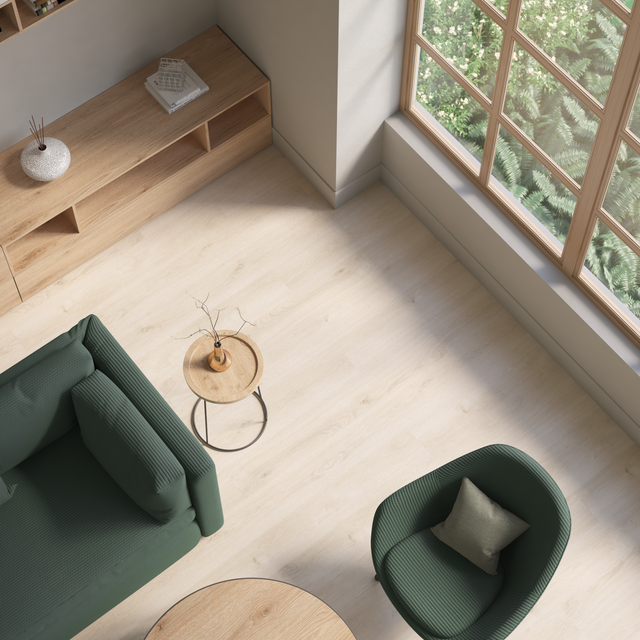 Lame PVC/SPC clipsable bois naturel Ep.3.5 mm passage modéré, Ivea K100 - KERENIS