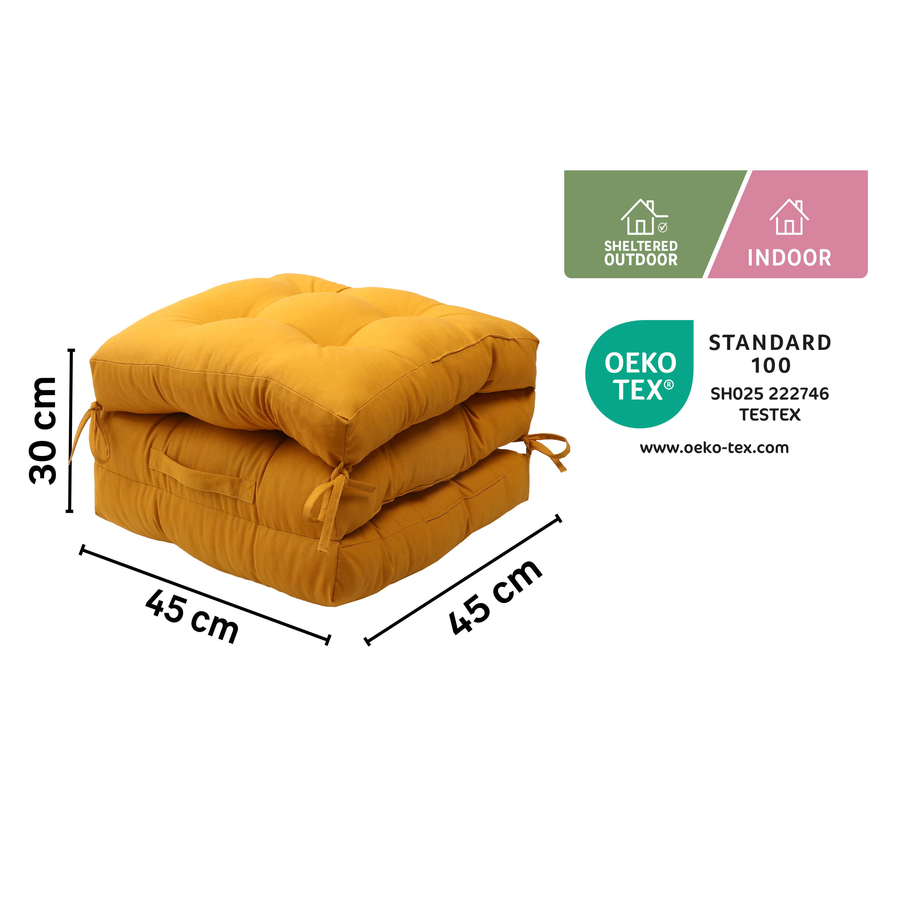 Almofada de chão New Luck 45x45x10 amarelo Inspire - 8