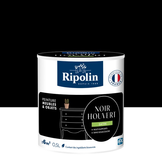 Peinture pour meuble Et objet RIPOLIN noir houver satiné 0.5L