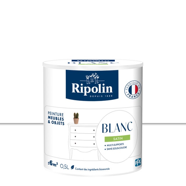 Peinture pour meuble Et objet RIPOLIN blanc satiné 0.5L