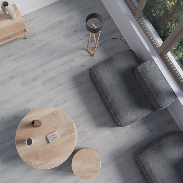 Lame PVC/SPC clipsable bois gris Ep.5 mm passage intense, Rijano K200 - KERENIS