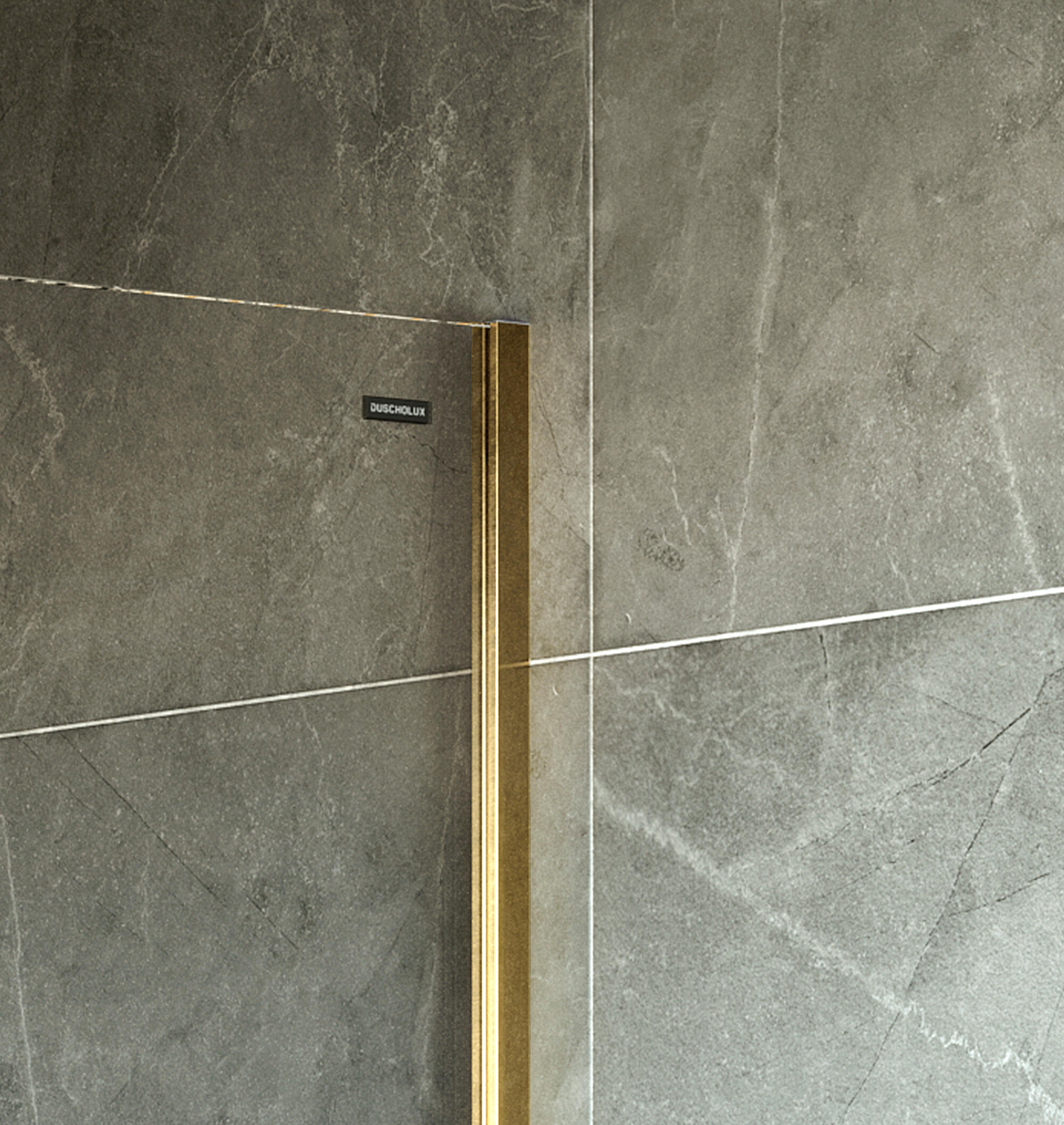 MAMPARA DE DUCHA FRONTAL FIJA DUSCHOLUX D0 PRO WALKIN 90CM ORO - 3