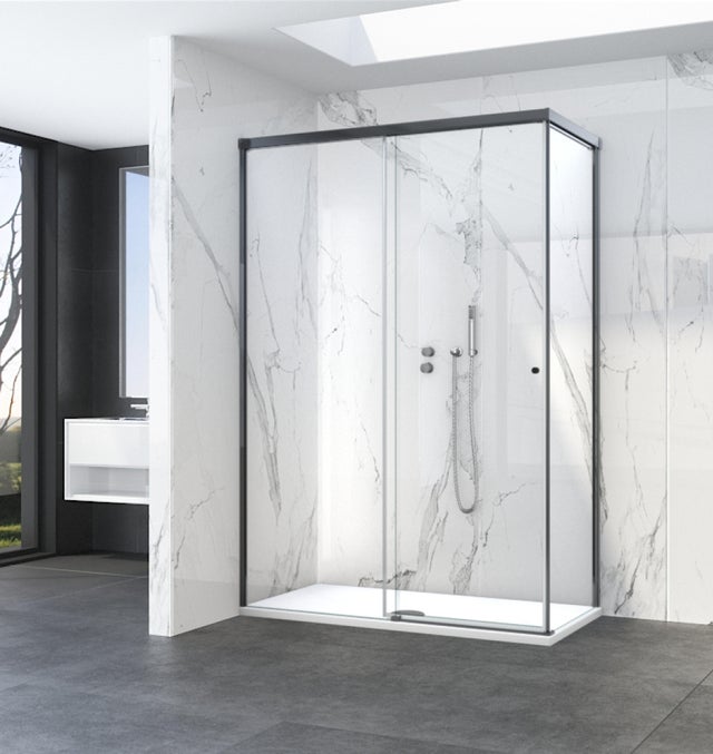 MAMPARA DE DUCHA LATERAL FIJO DUSCHOLUX D0 PRO 70X200CM NEGRO