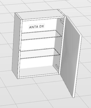 Pensile bagno Barrik bianco matt in mdf, 1 anta apertura da destra P 22 x L 50 x H 70 cm - 3