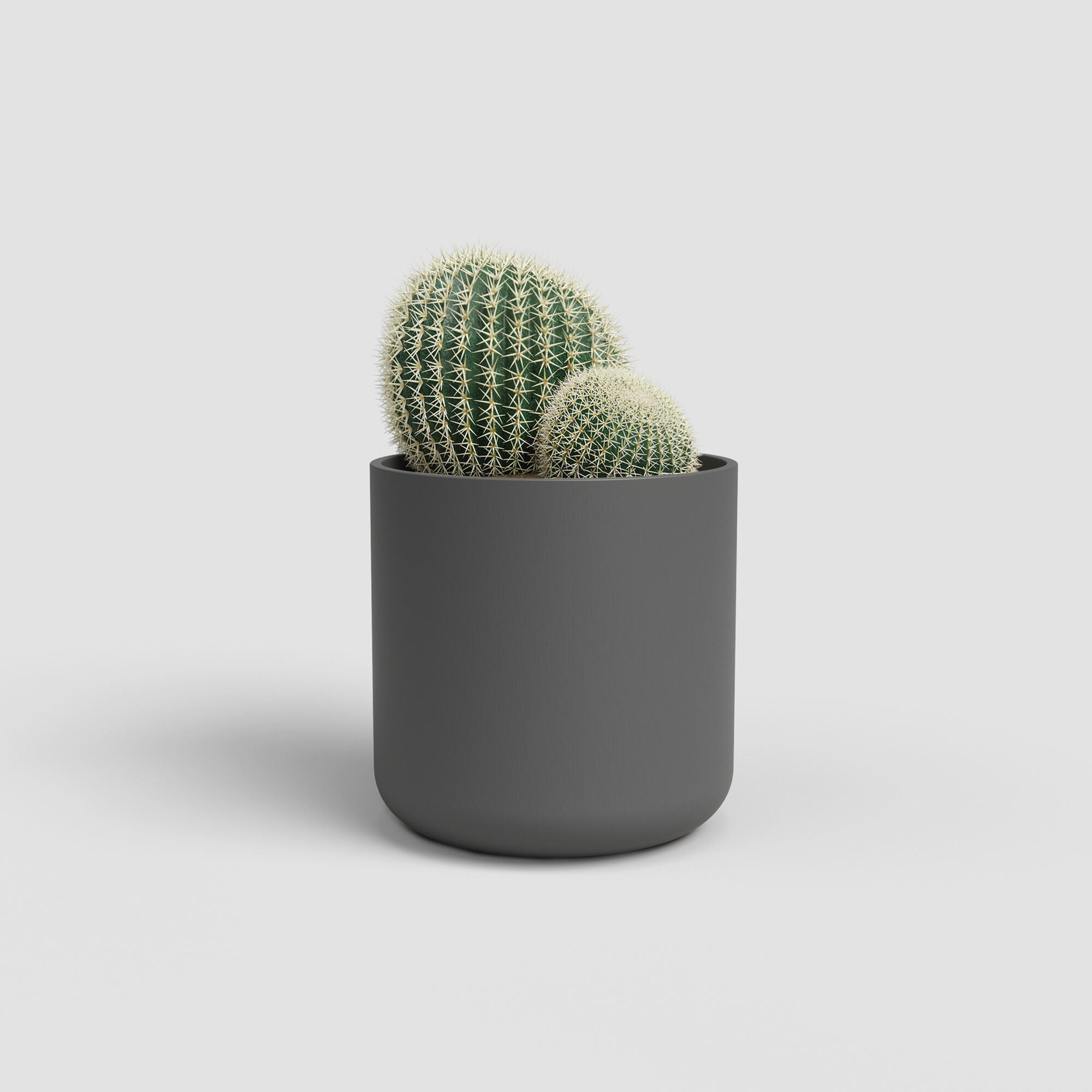 Maceta redonda de cerámica ARTEVASI Juno ø 9 cm y 8 cm altura gris - 2