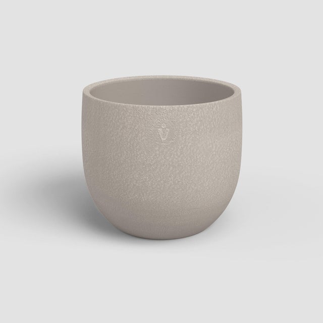 Maceta redonda de cerámica ARTEVASI Selene ø 21 cm y 22 cm altura beige