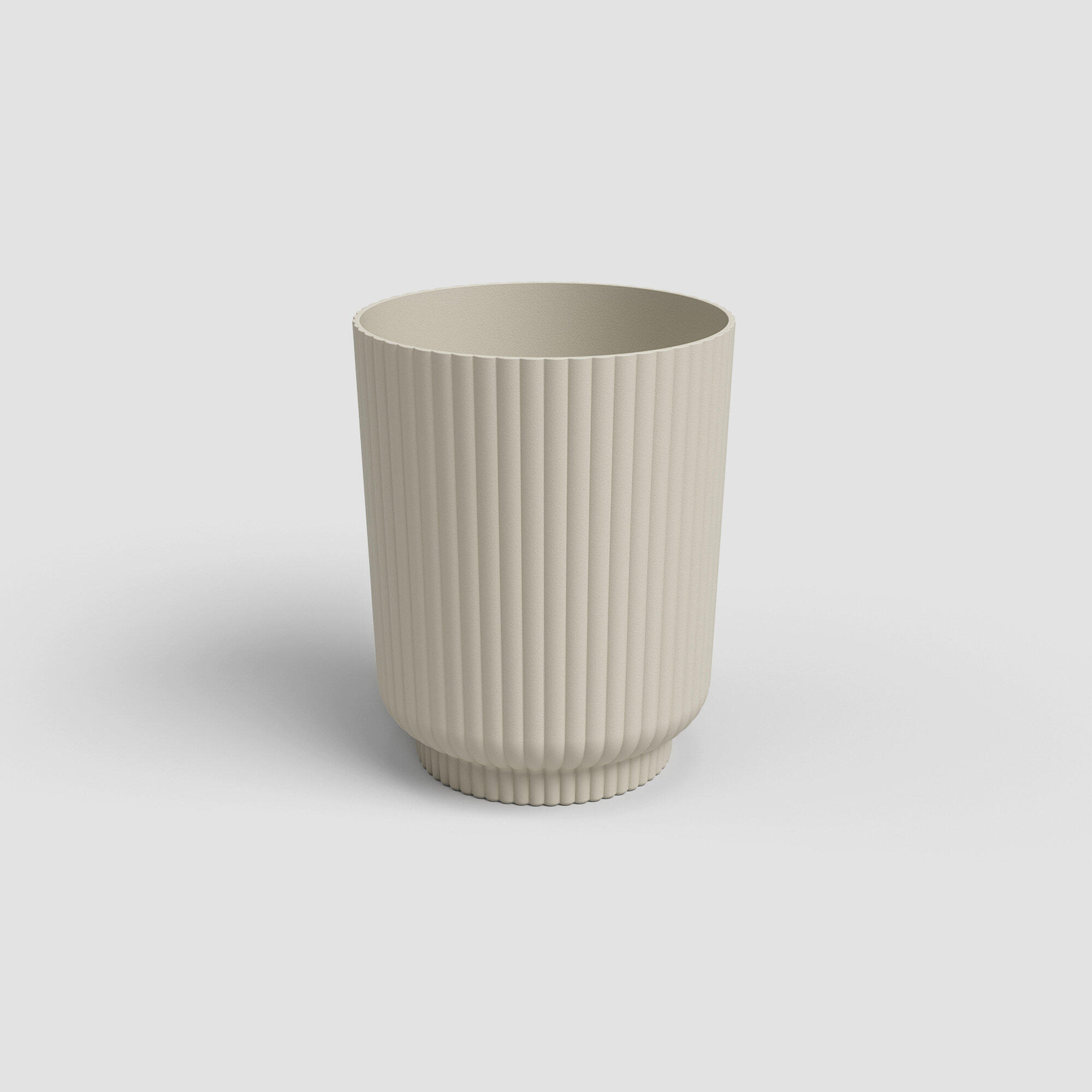 Maceta redonda de polipropileno artevasi miami ø 17.4 cm y 14.7 cm altura beige