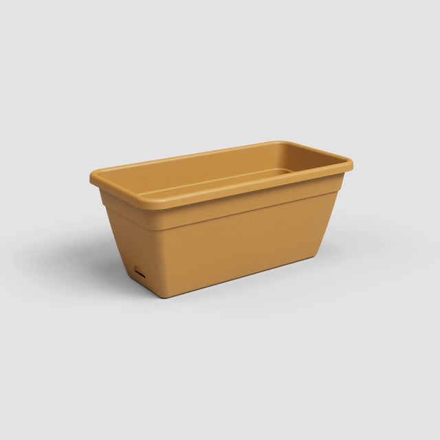 Jardinera auto riego rectangular de polipropileno ARTEVASI Venezia 49 x 16.6 x 19.5 cm amarillo / dorado mate
