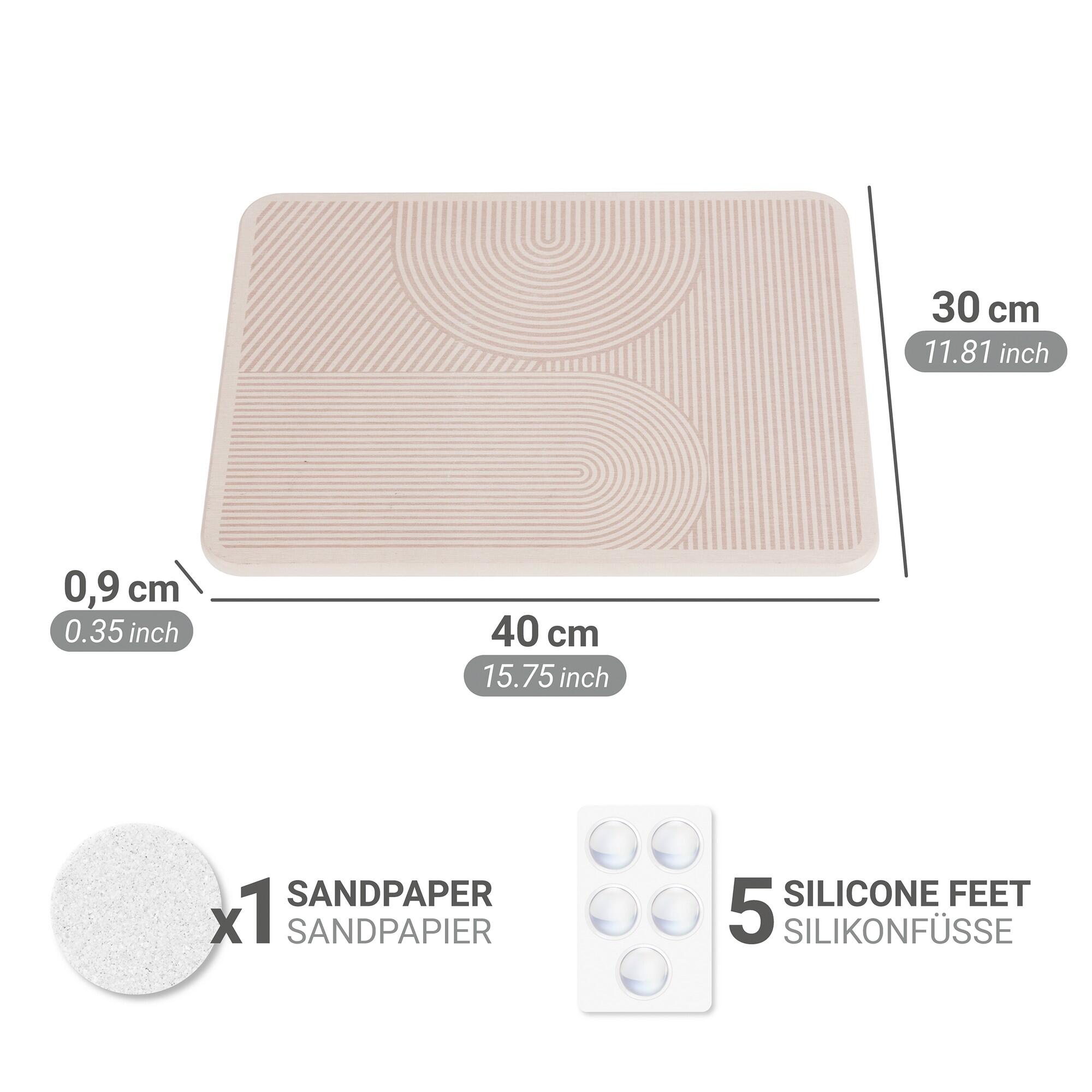Tapete escorredor de louça em diatomite 8x30x0,9 cm bege Wenko - 8