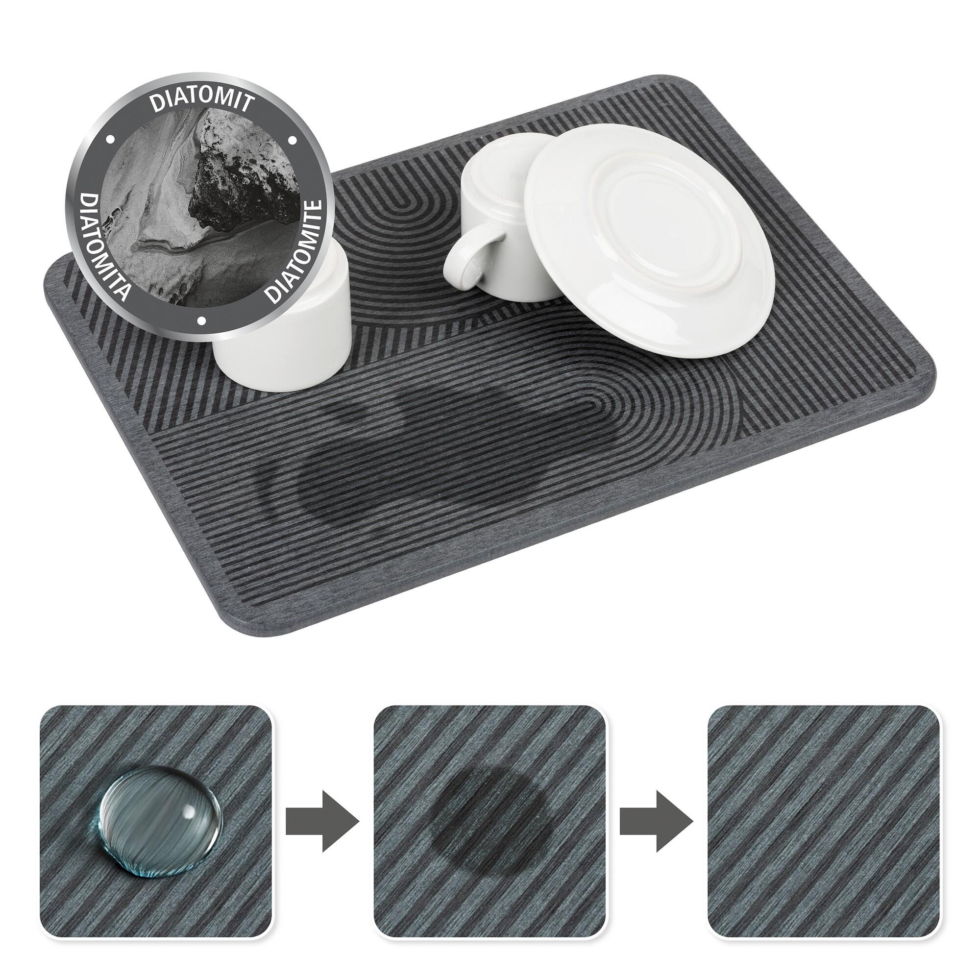 Tapete escorredor de louça 40x30 cm cinzento Wenko Damon - 7