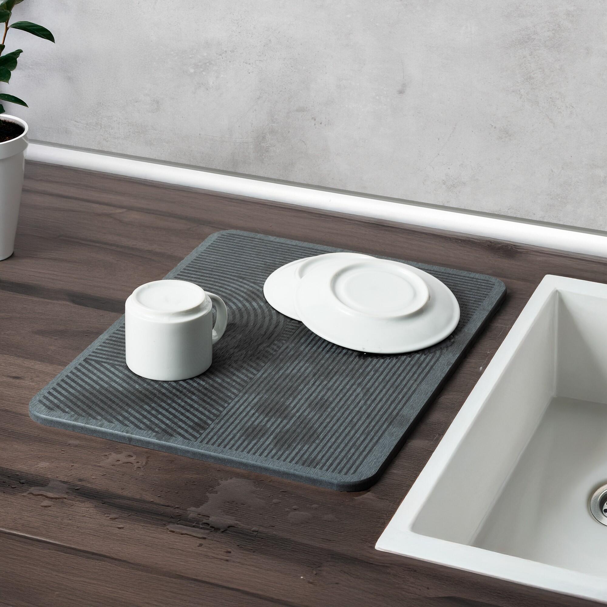 Tapete escorredor de louça 40x30 cm cinzento Wenko Damon - 3