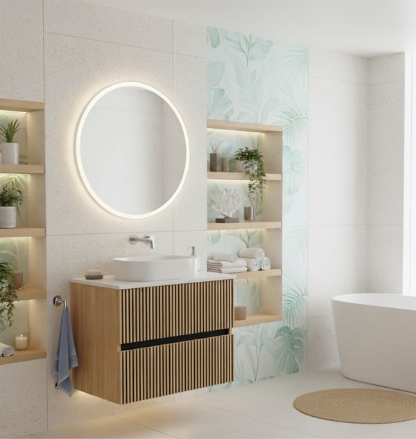 MUEBLE DE BAÑO NOVA GEO ALISTONADO 100CM ROBLE CLARO
