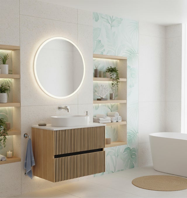 MUEBLE DE BAÑO NOVA GEO ALISTONADO 100CM ROBLE CLARO