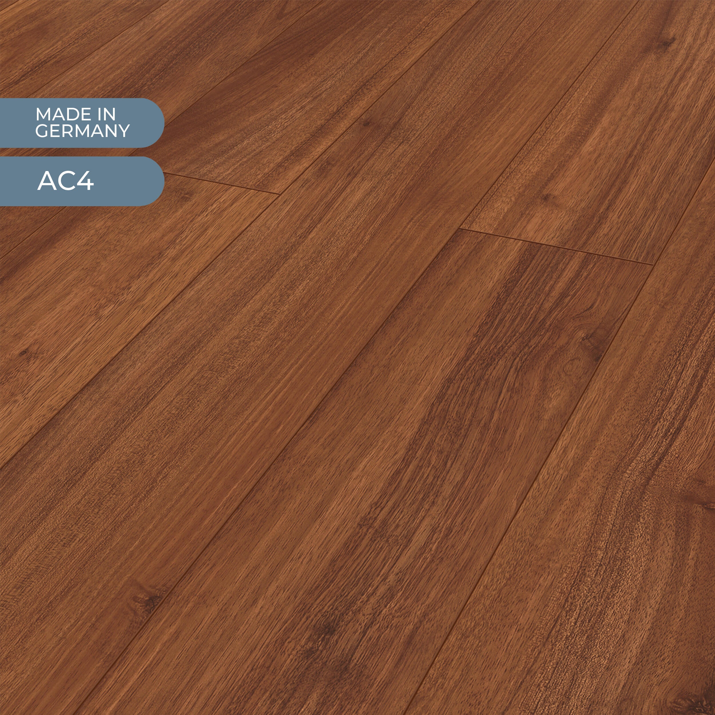 Pavimento laminato effetto legno marrone rossiccio, AC4 classe 32, sp. 8 mm, ARTENS Merbau, 2.22 m² - 6