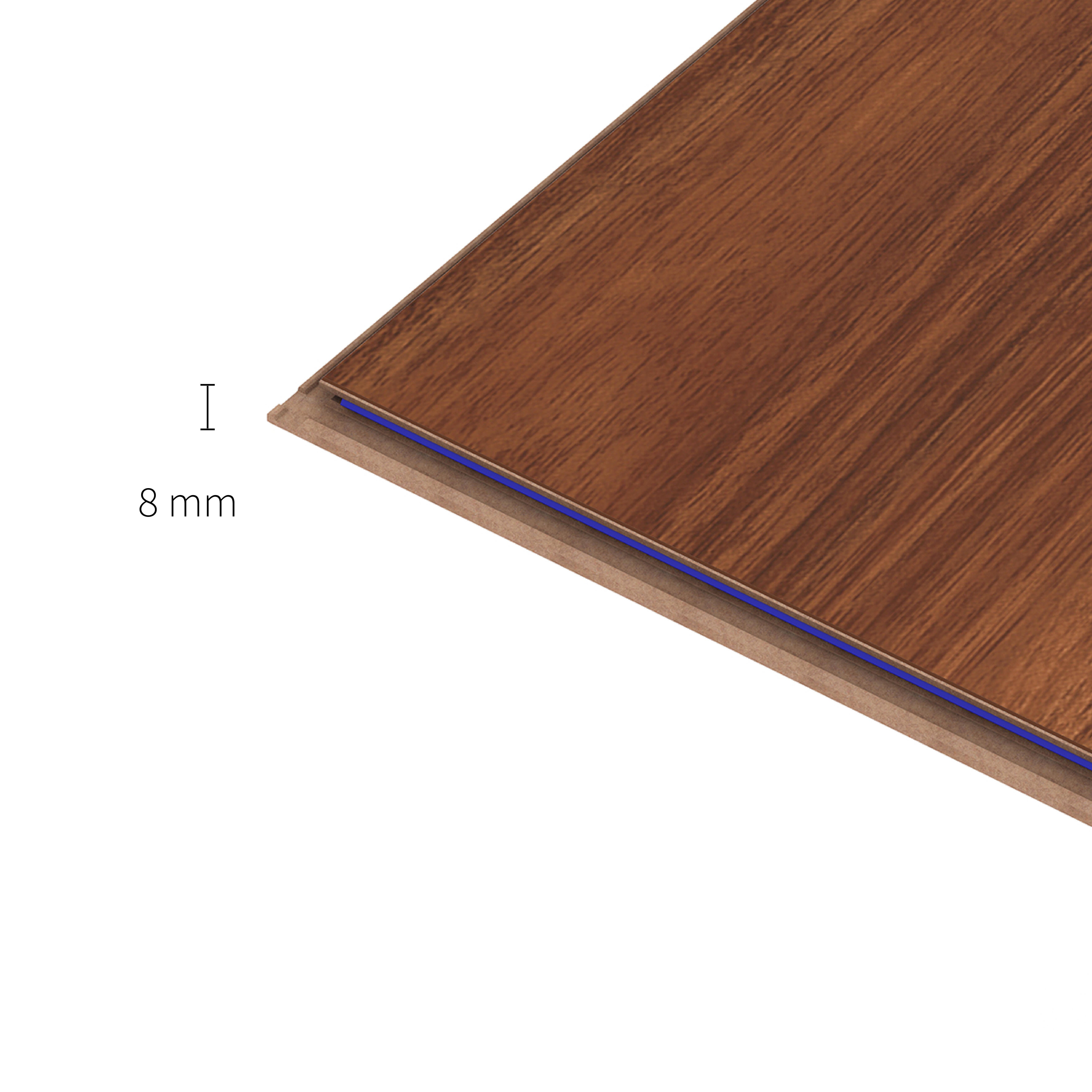 Pavimento laminato effetto legno marrone rossiccio, AC4 classe 32, sp. 8 mm, ARTENS Merbau, 2.22 m² - 3