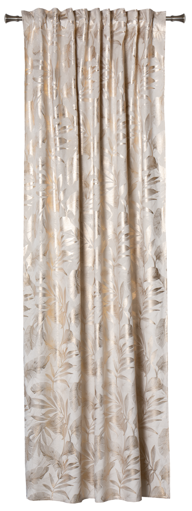 Zasłona Velora Liście kremowo-złota 140 x 260 cm na taśmie