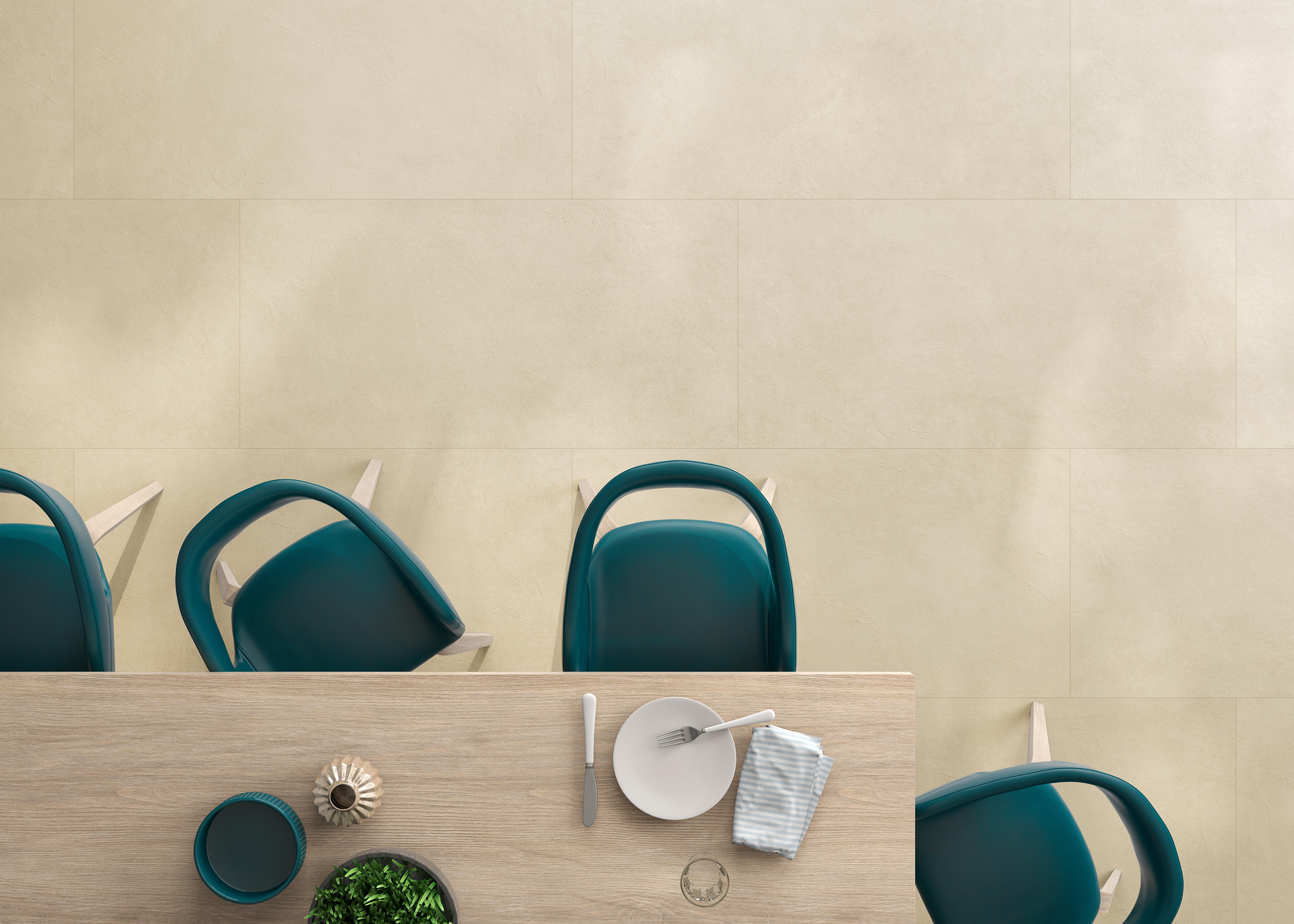 Suelo cerámico rev new tailor efecto cemento beige 60x120 cm c1 roca tiles