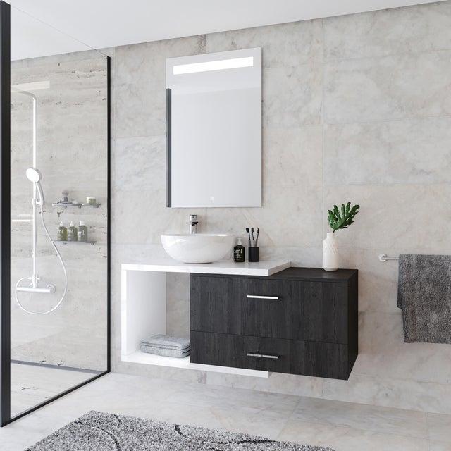 Móvel de casa de banho ADAPT 77 1 PORTA 1 GAVETA AZABACHE