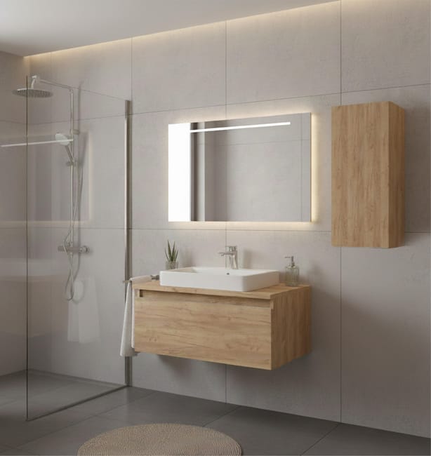 ARMARIO PARED BAÑO ATLANTIS MIEL 35X80X25CM - 1