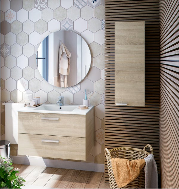 ARMARIO PARED BAÑO ECOKIT ROBLE CANADIAN 30X85X25CM